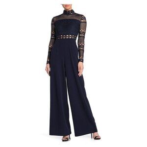 Love by Design Chelsea Lace Bodice Jumpsuit Black XS   BROKEN ZIPPER‎